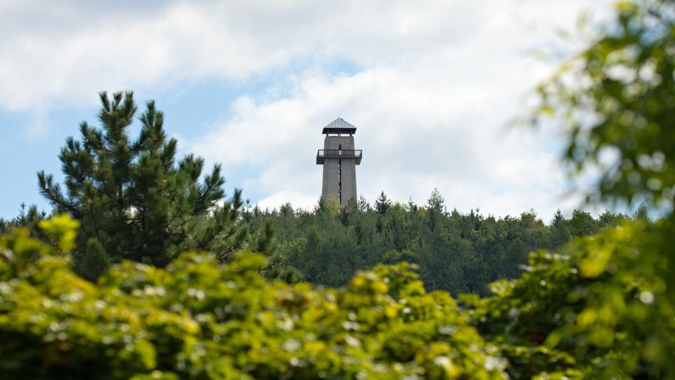 Pohled na rozhlednu z Tišnova. Nachází se v nadmořské výšce 400 metrů. Vrchol kopce Klucanina je však ještě o 15 metrů výše | foto: Zdeněk Truhlář, Český rozhlas Pohled na rozhlednu z Tišnova. Nachází se v nadmořské výšce 400 metrů. Vrchol kopce Klucanina je však ještě o 15 metrů výše