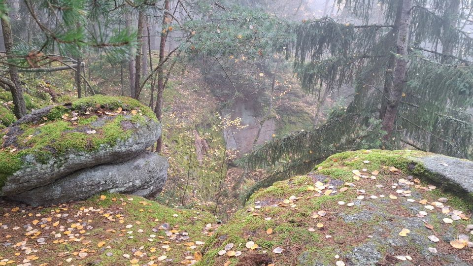V přírodní památce Krtské skály jsou dodnes patrné pozůstatky bývalých lomů | foto: Markéta Vejvodová, Český rozhlas V přírodní památce Krtské skály jsou dodnes patrné pozůstatky bývalých lomů