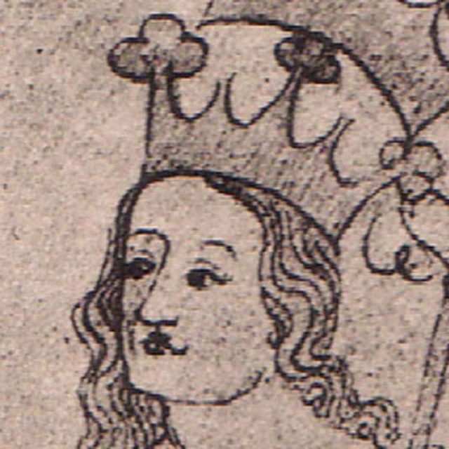 Eliška Rejčka,  královna česká a polská,  byla už v 19 letech dvojnásobnou vdovou. Na snímku busta Elišky Rejčky  (vlevo) a Elišky Pomořanské | foto:  Zbraslavská kronika,  Wikimedia Commons,  CC0 1.0