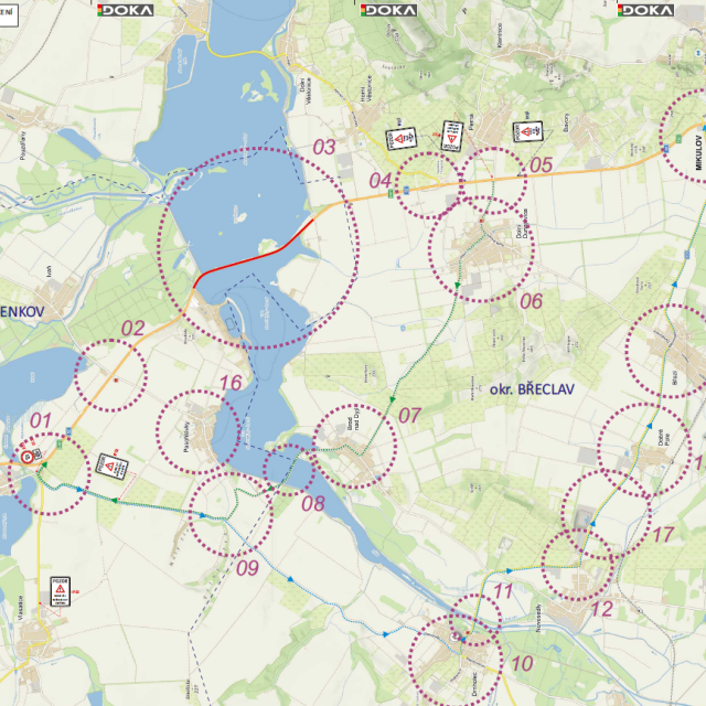 Objízdná trasa je naplánovaná přes Drnholec a Brod nad Dyjí | foto: ŘSD ČR