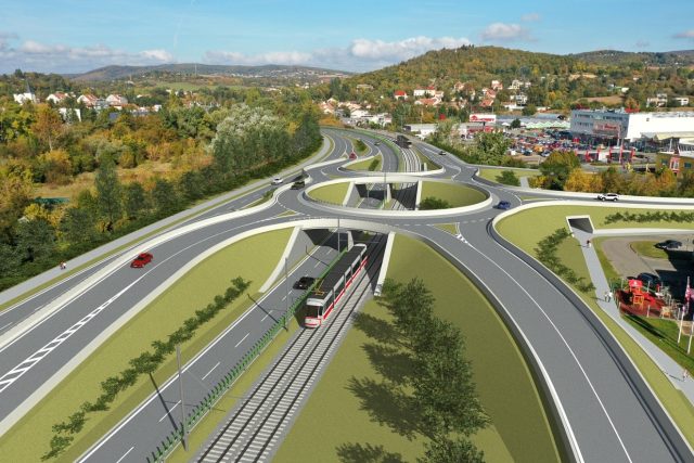 Dlouhodobě nevyhovující dopravní situaci v Bystrci má vyřešit nová mimoúrovňová křižovatka | foto: Magistrát města Brna