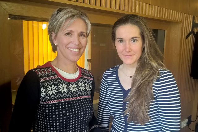 Alena Zárybnická natáčí se Šárkou Strachovou | foto: Zdeněk Novák,  Český rozhlas