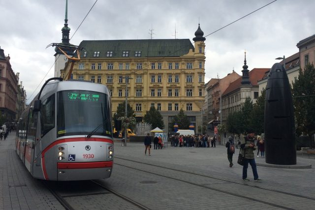 Tramvaje v létě přes náměstí Svobody nepojedou. | foto: Tomáš Jelen,  Český rozhlas