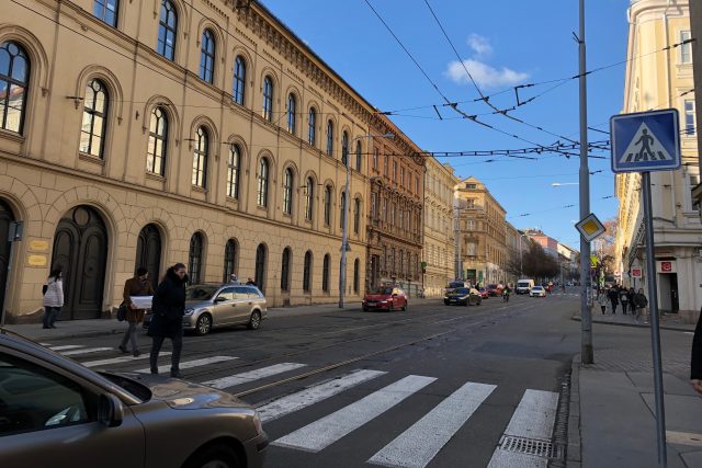 Oprava tramvajové tratě a silnice v ulici Veveří je plánovaná na léto 2020  | foto: Ludmila Opltová,  Český rozhlas