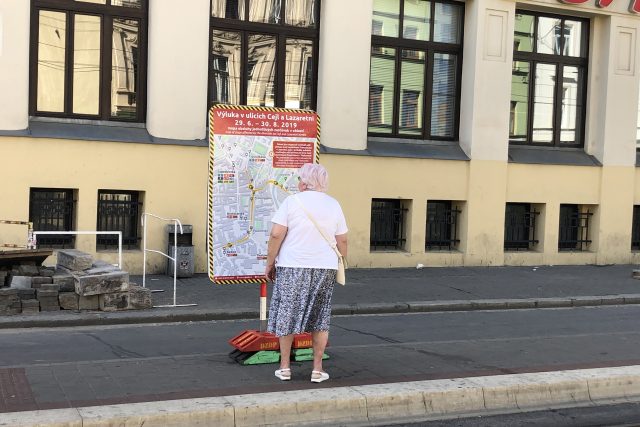 Výluka v ulicích Cejl a Lazaretní | foto: Petr Tichý,  Český rozhlas