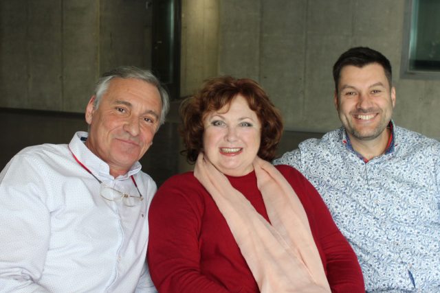 Naďa Konvalinková,  Patrik Rozehnal a moderátor Jan Čenský | foto: Elena Horálková,  Český rozhlas