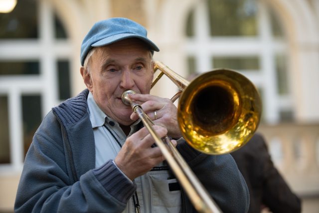 Mojmír Bártek a jeho trombon | foto: Jiří Šeda