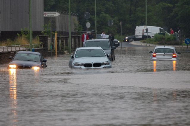 Povodně v německém Porýní  (záběr z města Aachen) | foto: Fotobanka Profimedia