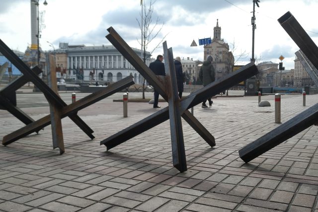 Kyjev se připravuje na vpád ruské armády do hlavního města | foto: Sinitsa Aleksandr,  Fotobanka Unian