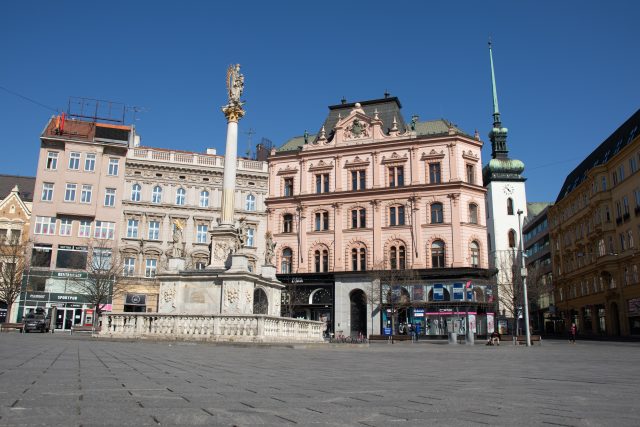 Prázdné náměstí Svobody v centru Brna | foto: Tereza Kráčmarová,  Český rozhlas